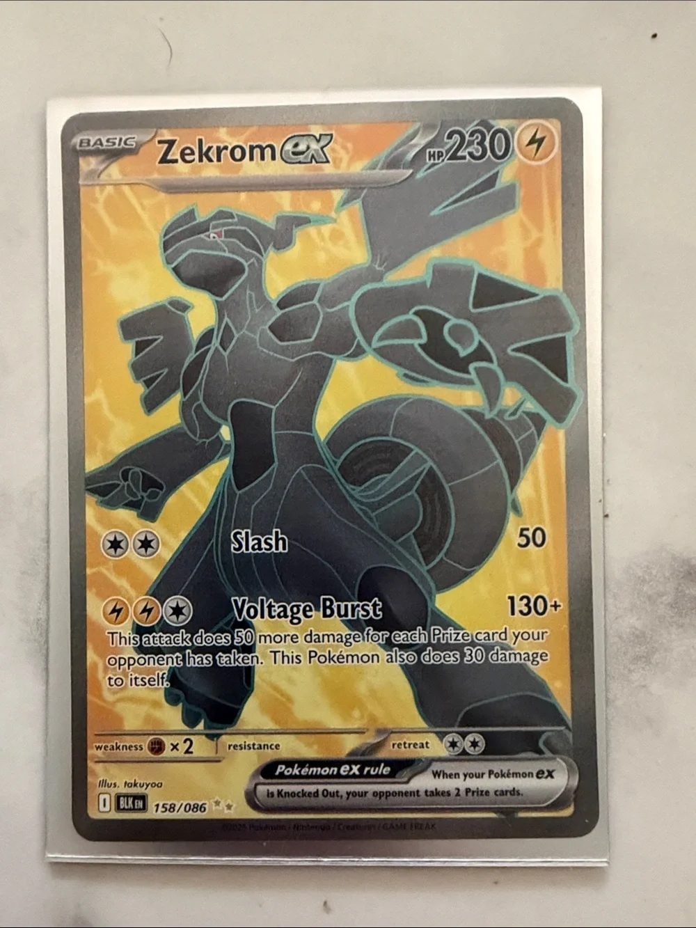 Pokemon Zekrom EX 158/086 Holo from Black Bolt Set M/NM